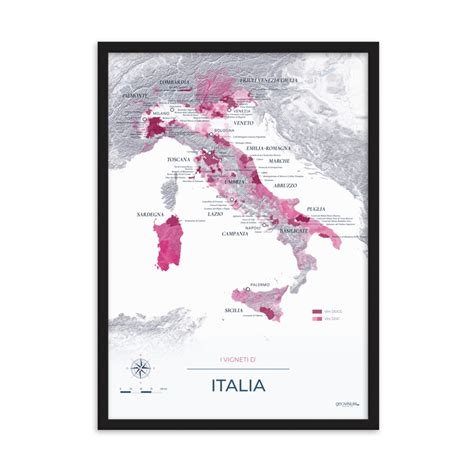 Carte Des Vins Et Vignobles Italie Posters Encadr S Modern