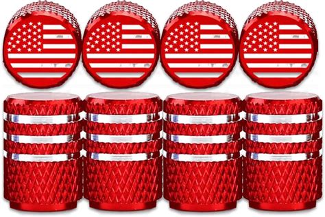 Amazon Ajxn 8 PCS American Flag Tire Valve Stem Caps Aluminum