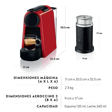 Cafetera Nespresso Essenza Mini Espumador Leche Color Rojo