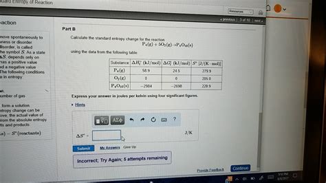 Solved Calculate The Standard Entropy Change For The Chegg