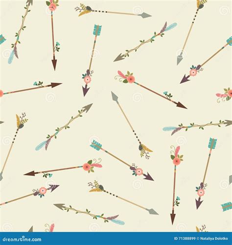 Boho Arrows Seamless Pattern Stock Vector Illustration Of Textile