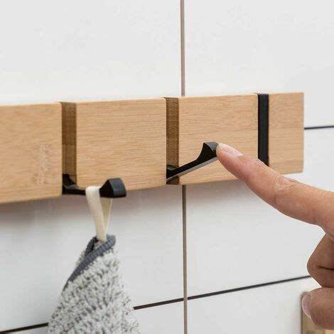 Pat Re Murale Porte Manteau Mural En Bois Avec Pliable Crochet Pour