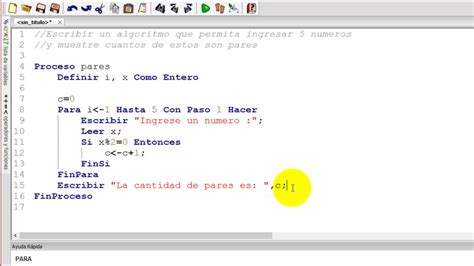 Pseint For Números Pares Youtube