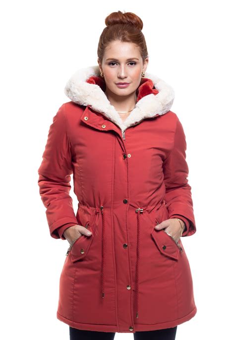 Casaco Parka Feminino Forrado Capuz Crocker