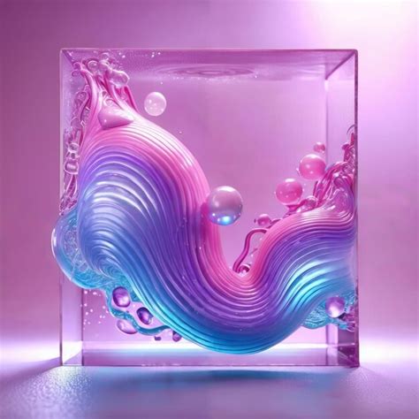 Premium Photo Liquid Wave In Glass Box