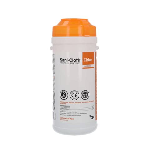 Pdi Sani Cloth Chlor Disinfectant Wipes X 50