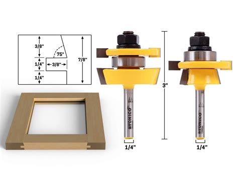 Yonico Q Shaker Bit Rail And Stile Router Bit Set Shank Wwww