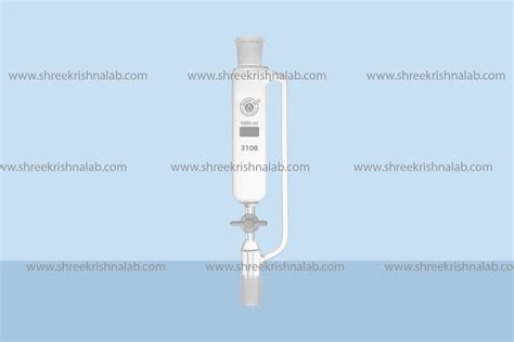 Skses Sil Glass Funnel Pressure Equalizing Cylindrical With Ptfe