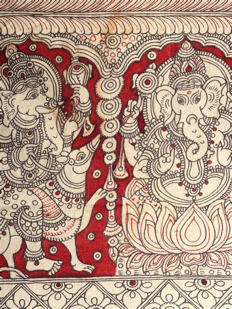 Ashtavinayak Eight Forms Of Ganesha Kalamkari Painting Exotic