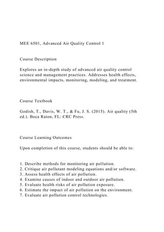 Mee Advanced Air Quality Control Course Descript Docx