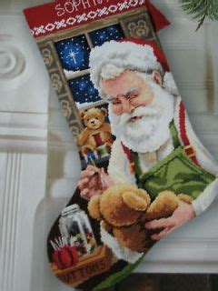 Dimensions ANTIQUE CHRISTMAS STOCKING Santa Sack Counted Cross