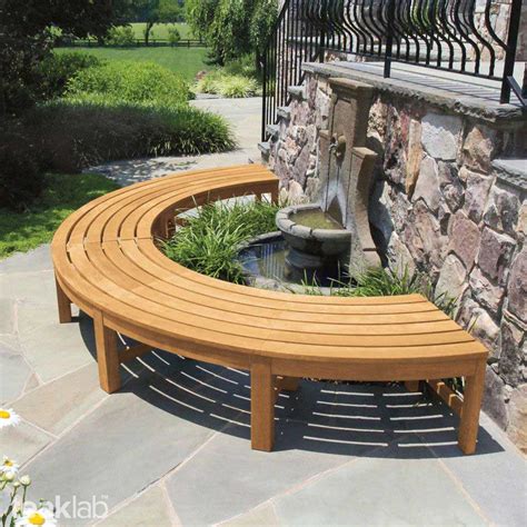 Buy Teak Wood Outdo Curved Backless Bench Online Teaklab