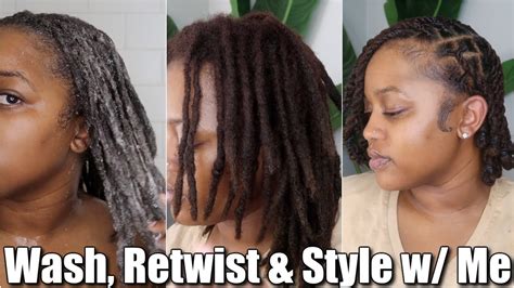 Wash Retwist And Style W Me Detailed Loc Maintenance Loc Styles Youtube