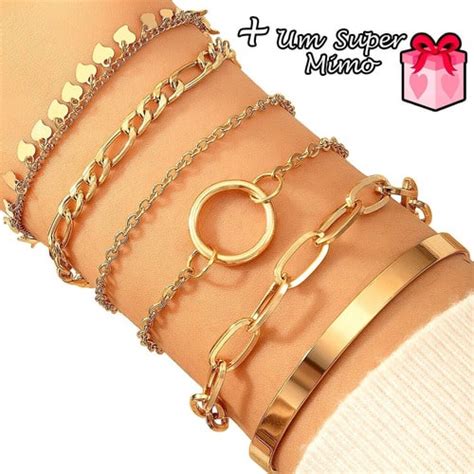 Kit De Pulseiras Femininas Banhada A Ouro RL STORE