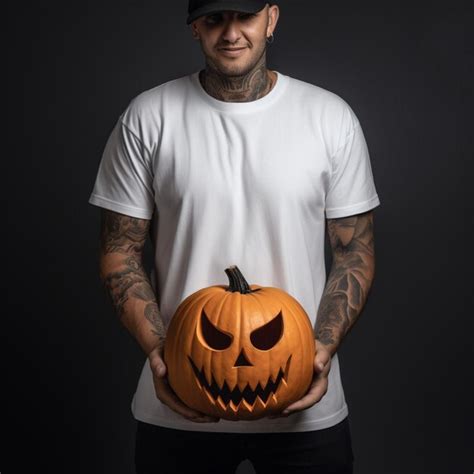 Premium Ai Image Ai Generative Photo Of A Man Holding Halloween