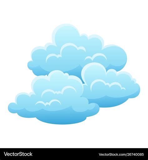 Blue clouds on white background Royalty Free Vector Image