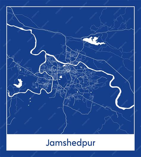 Premium Vector Jamshedpur India Asia City Map Blue Print Vector Illustration