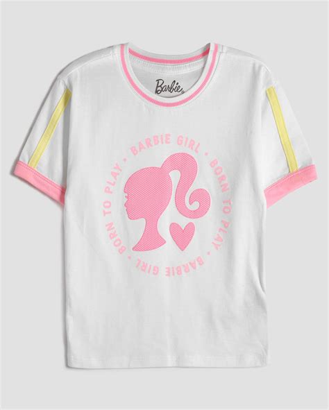 Riachuelo Camiseta Infantil Manga Curta Barbie Branca Barbie