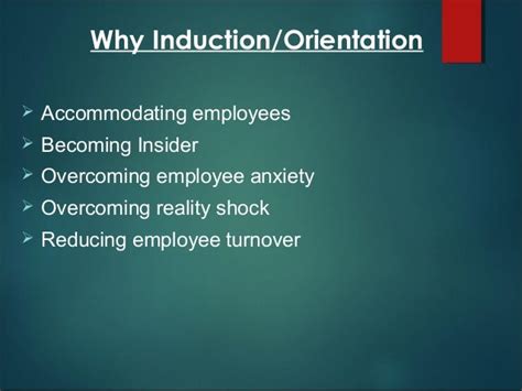 Induction And Orientation In Hrm