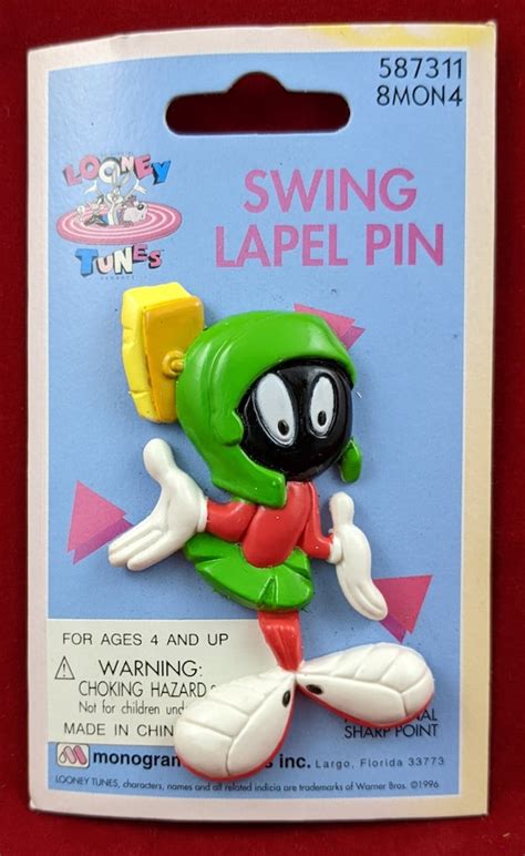 Vintage Looney Tunes Marvin The Martian Swing Lapel Gem