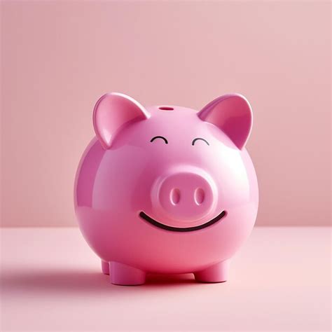 Premium Ai Image Saving With Pink Piggy Bank