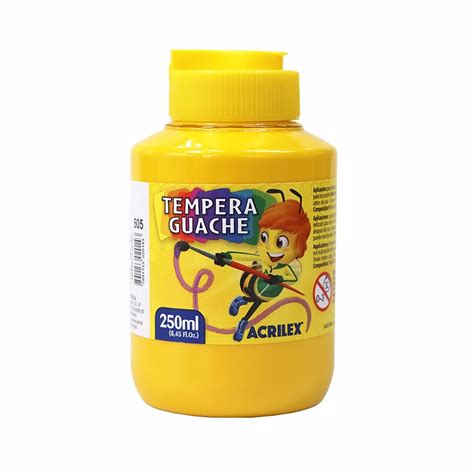 Tinta Guache Amarelo Ouro Ml Acrilex Escolar Lepok