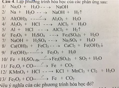 Lập Phương Trình Hóa Học Của Các Phản ứng Sau Hóa Học Lớp 8 Bài Tập Hóa Học Lớp 8 Giải Bài