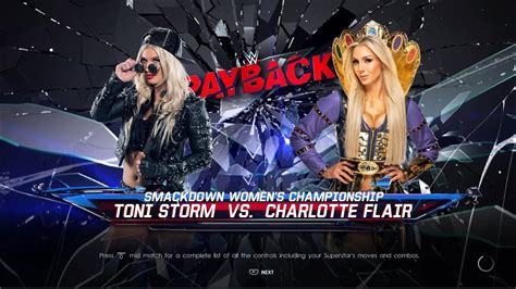 Toni Storm Vs Charlotte Flair Smackdown Women S Championship Payback