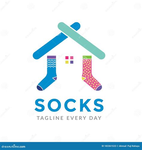 Socks Shop Logo Design Template Stock Vector Illustration Of Front