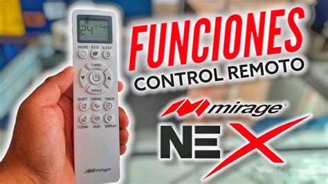 Funciones Control Minisplit Mirage NEX YouTube