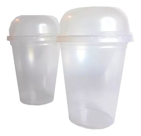 Vaso Toledo Frappe Descartable Plástico Con Tapa X 100 Unid en venta en