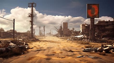 Premium Ai Image Post Apocalyptic Background Image Of Desert City