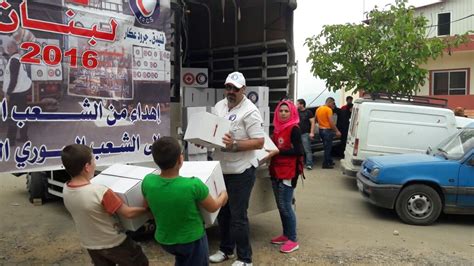 جانب من حملة جمعية الهلال الاحمر الكويتي الاغاثية لمساعدة النازحين