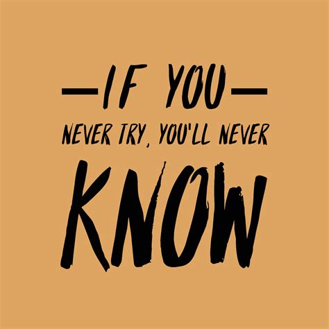 If You Never Try Youll Never Know Motivational Quote 27158853 Vector