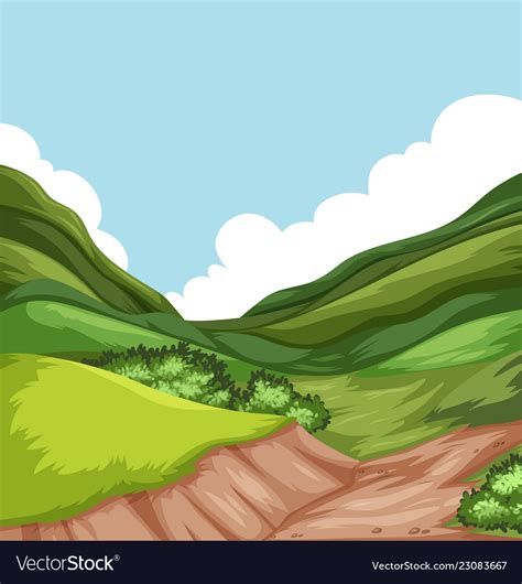 Landscape With Hills Clip Art