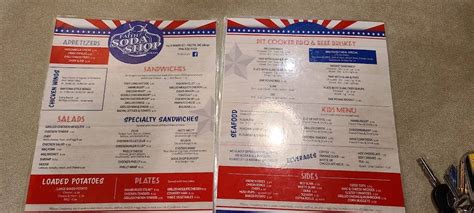 Menu at The Soda Shop restaurant, Faith, 115 N Main St