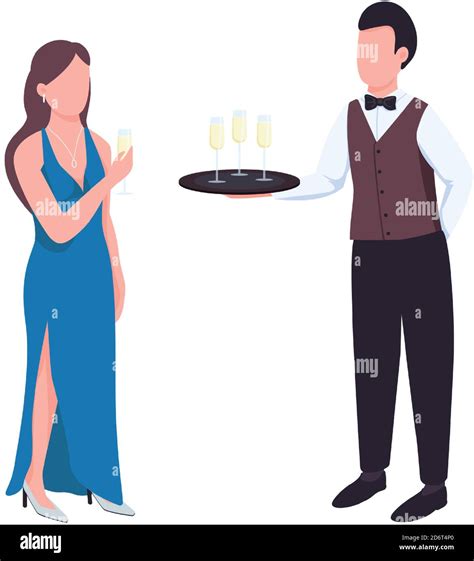 Elegant Flat Color Vector Faceless Characters Stock Vector Image Art