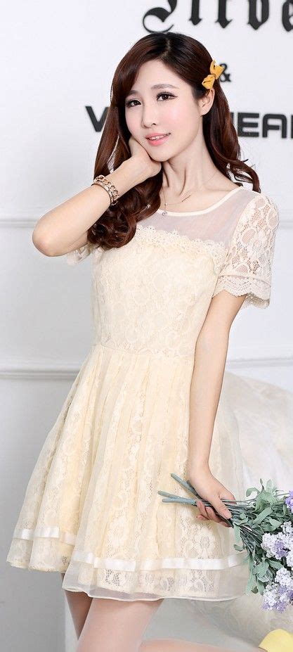 Elegant Korean Lace Dress Short Sleeve Yrb Vestidos Roupas