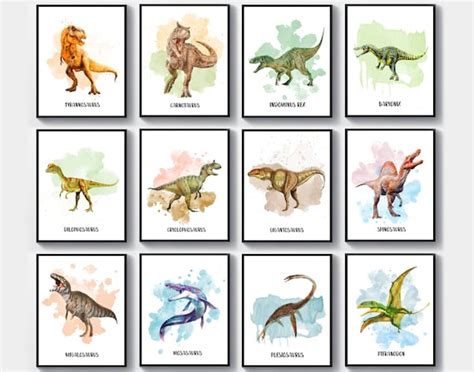 Grandes Dinosaurios Carn Voros Con Nombres Conjunto De Etsy Espa A