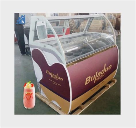 Commercial Refrigeration Equipment Supermarket Ice Cream Fridge Curved