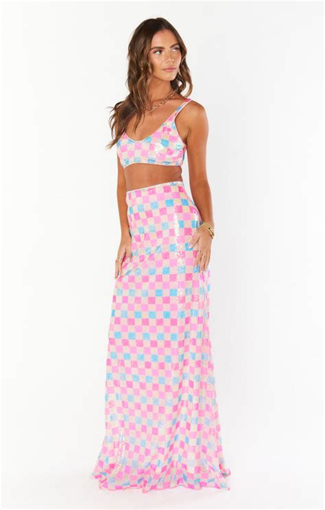 Rsvp Skirt ~ Checkered Sequin Show Me Your Mumu