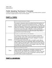 Mona L Cousart Public Speaking Touchstone 2 09 05 22 With Feedback Docx