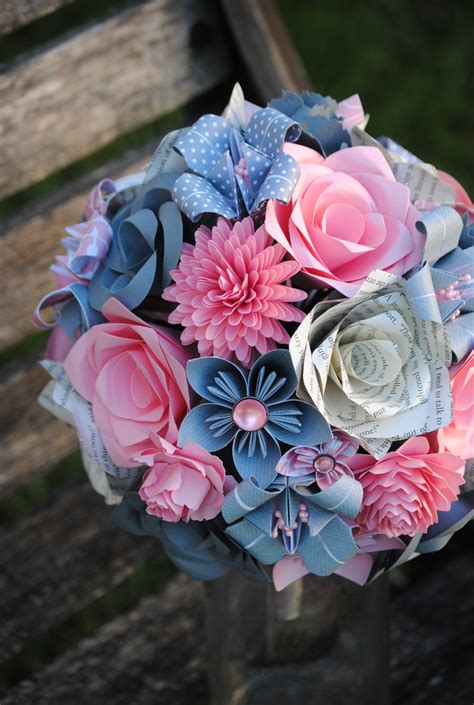 Custom Paper Flower Wedding Bouquet You Pick The Colors Etsy