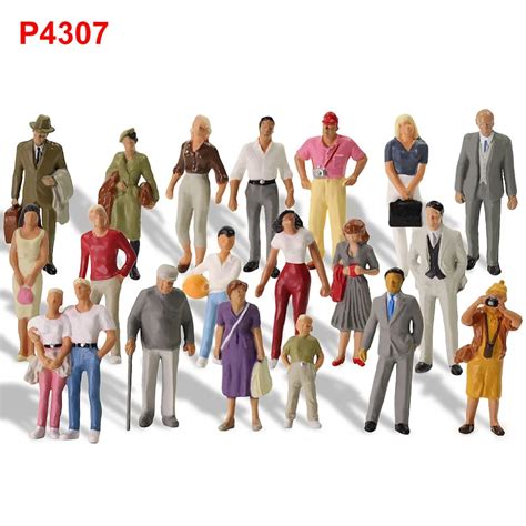 20pcs Model Trains All Standing 1 43 O Scale Figures Painted Passengers