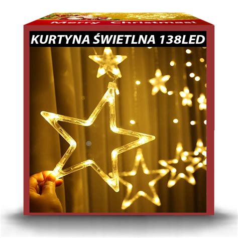 Gwiazdy Wisz Ce Lampki Choinkowe Kurtyna Led Sople Golden Legend