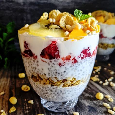 Easy Healthy Delicious Yogurt Chia Seeds Pudding Parfait Recipe Mrs