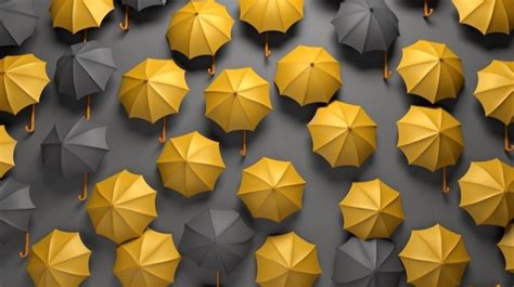 Vibrant Yellow Umbrella Patterns Atop A Gray Background, Rain Umbrella, Umbrella, Rainy Weather ...