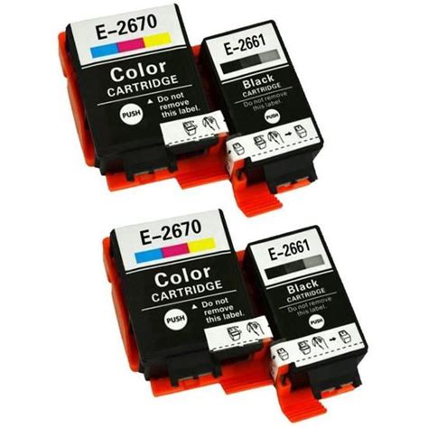 WOUNGZHA 4x Grande Capacité Cartouches d encre C13T26614010 Epson 266