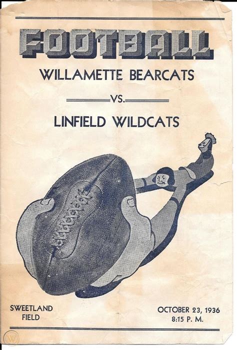 1936 Willamette Bearcats Vs Linfield Wildcats College Football Program