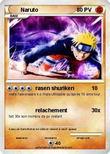 Pok Mon Naruto Rasen Shuriken Ma Carte Pok Mon